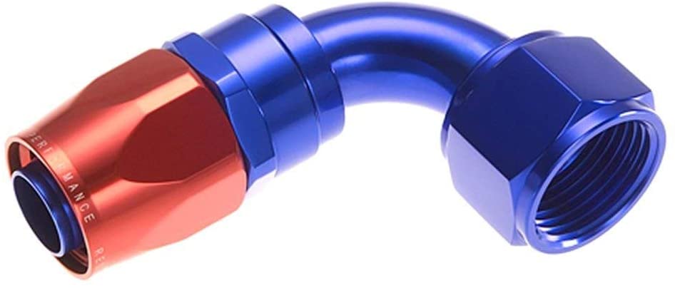 Redhorse Performance 1090-16-1 -16 90 degree female aluminum hose end - red&blue