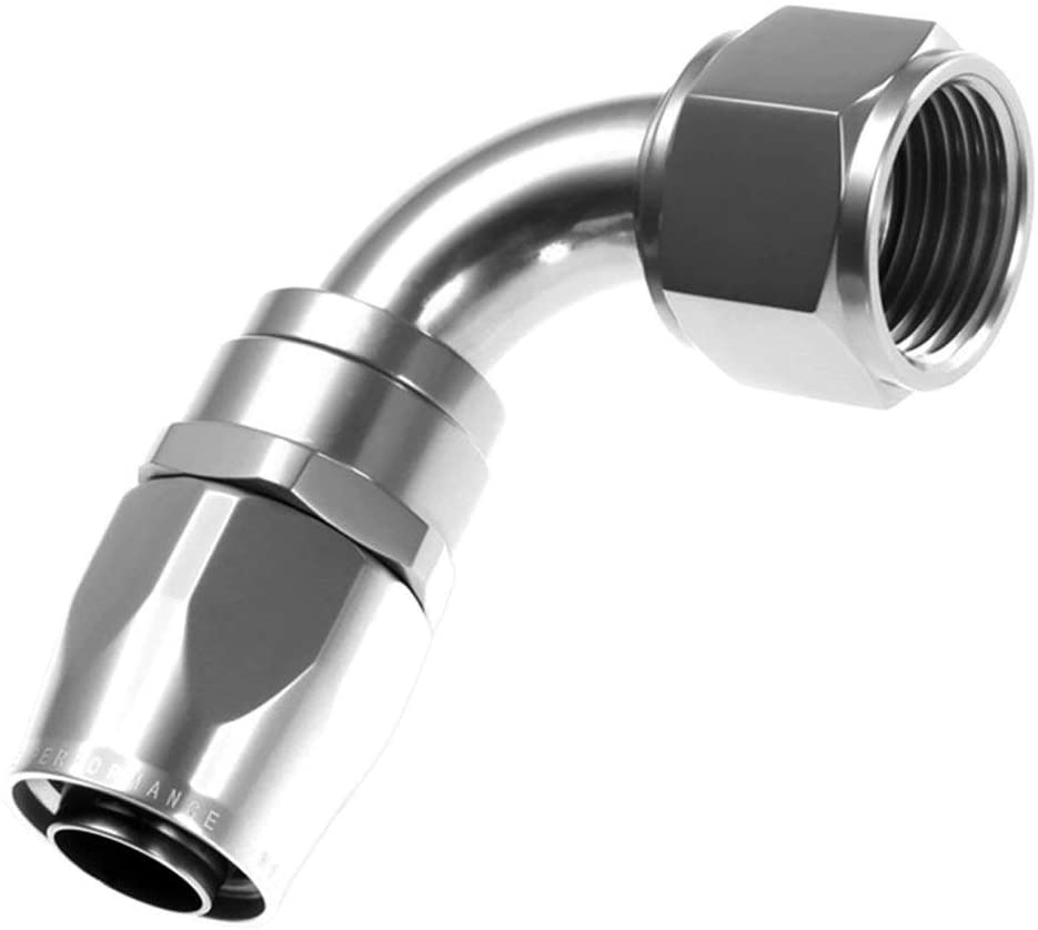 Redhorse Performance 1090-16-5 -16 90 degree female aluminum hose end - clear