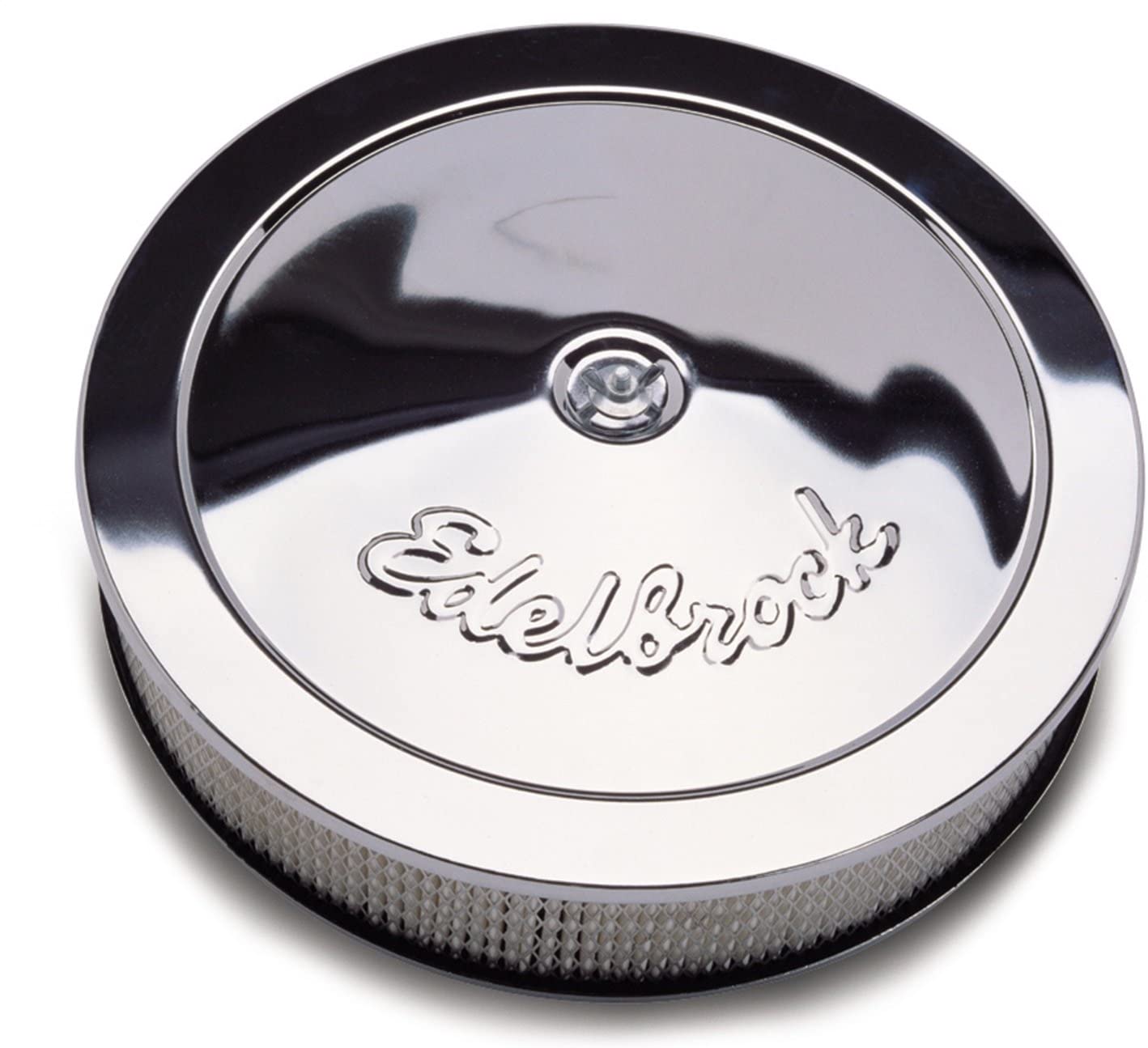 Edelbrock 1207 Pro-Flo Chrome 14" Round Air Cleaner With 3" Paper Element