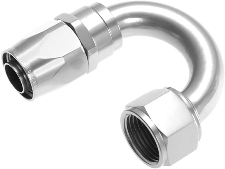 Redhorse Performance 1180-06-5 -06 180 degree female aluminum hose end - clear