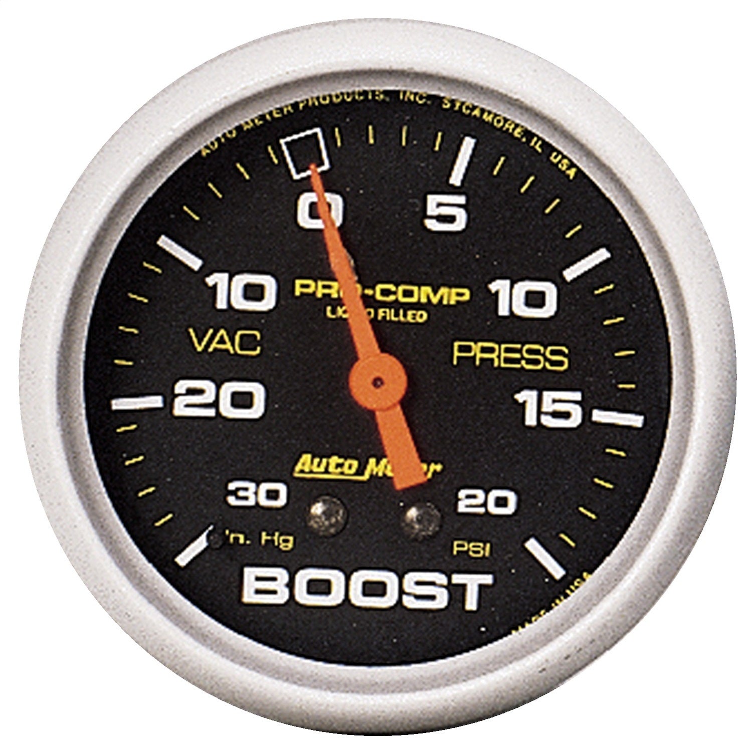 2-5/8" BOOST/VACUUM, 30 IN HG/20 PSI, LIQUID FILLED, PRO-COMP