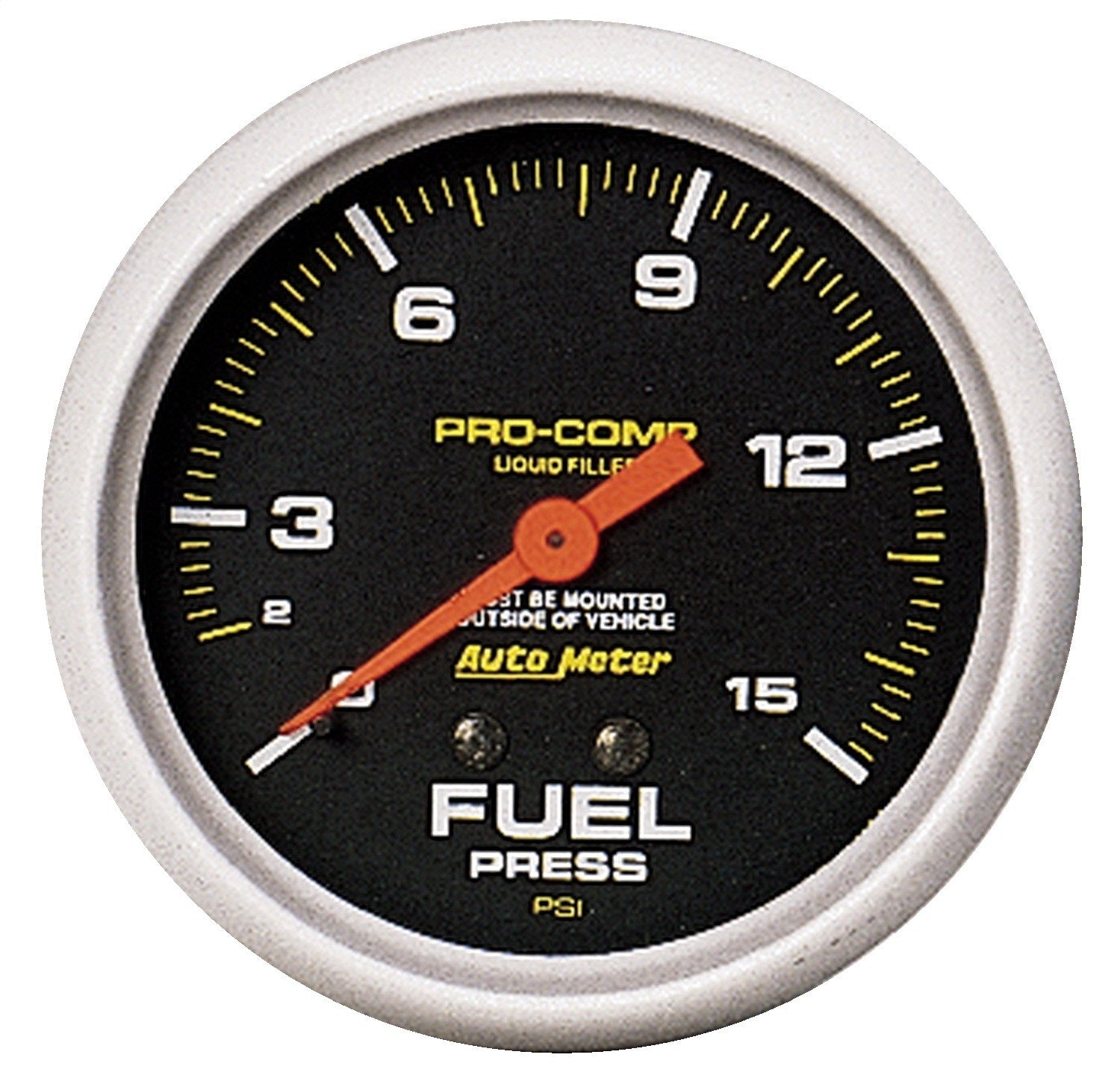 2-5/8" FUEL PRESSURE, 0-15 PSI, LIQUID FILLED, PRO-COMP