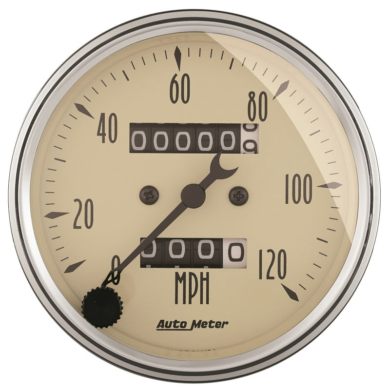 3-1/8" SPEEDOMETER, 0-120 MPH, ANTIQUE BEIGE