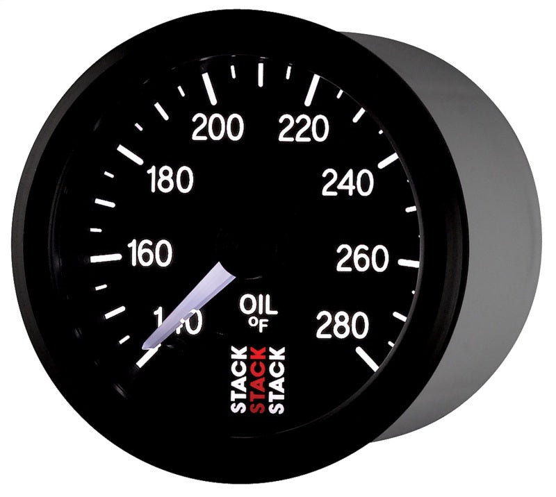OIL TEMP, PRO STEPPER MOTOR, 52MM, BLK, 140-280 °F, 1/8" NPTF MALE