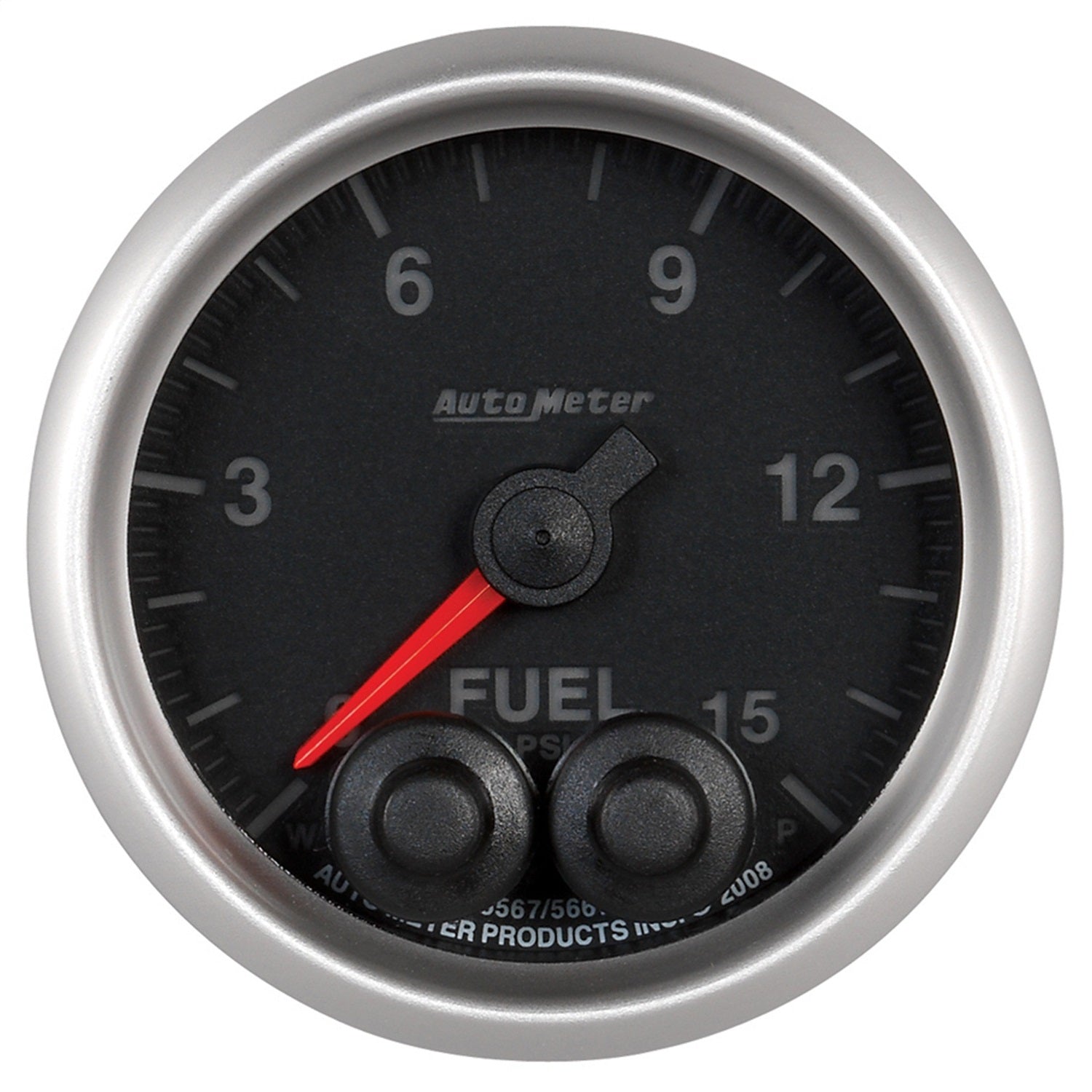 2-1/16" FUEL PRESSURE, 0-15 PSI, ELITE