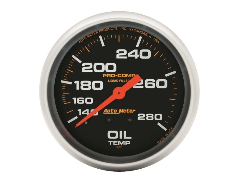2-5/8" OIL TEMPERATURE, 140-280 °F, LIQUID FILLED, PRO-COMP