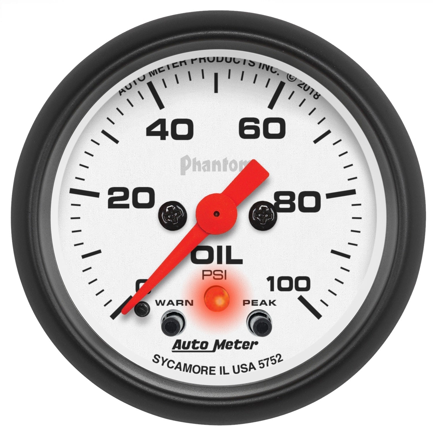 2-1/16" OIL PRESSURE, 0-100 PSI, PHANTOM