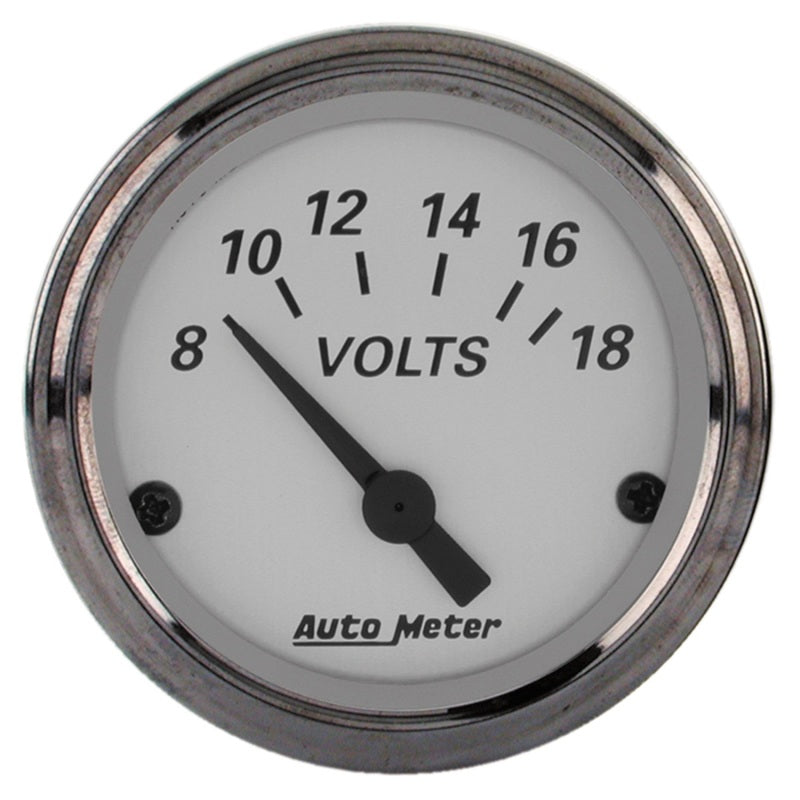 2-1/16" VOLTMETER, 8-18V, AMERICAN PLATINUM