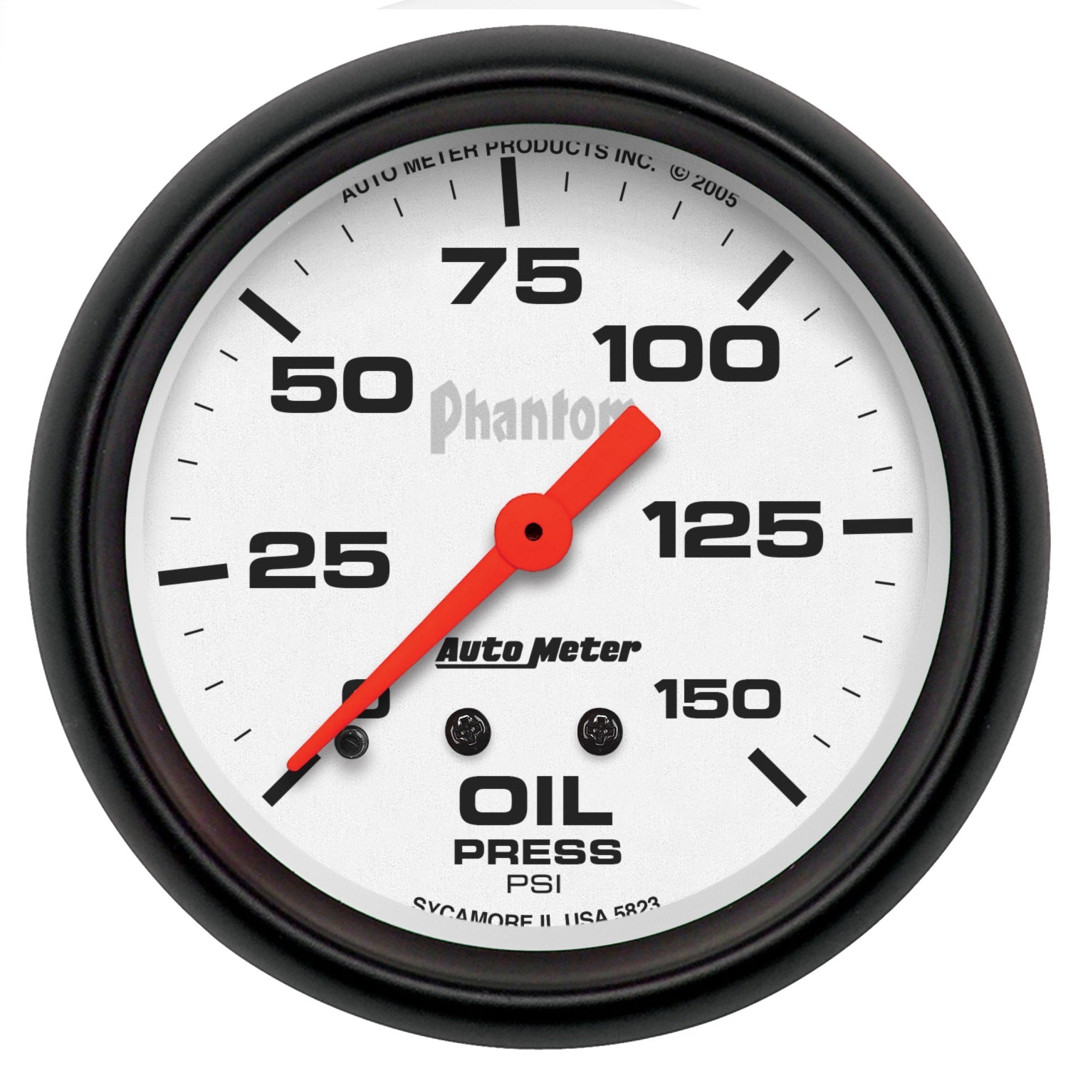 2-5/8" OIL PRESSURE, 0-150 PSI, PHANTOM