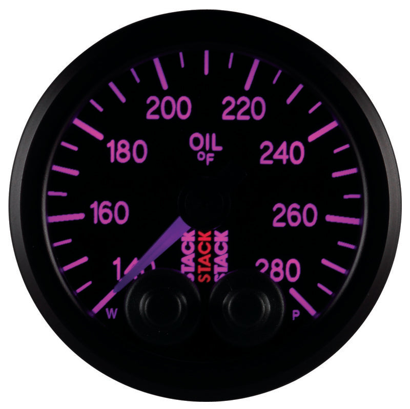 OIL TEMP, PRO-CONTROL, 52MM, BLK, 140-280 °F, 1/8" NPTF MALE