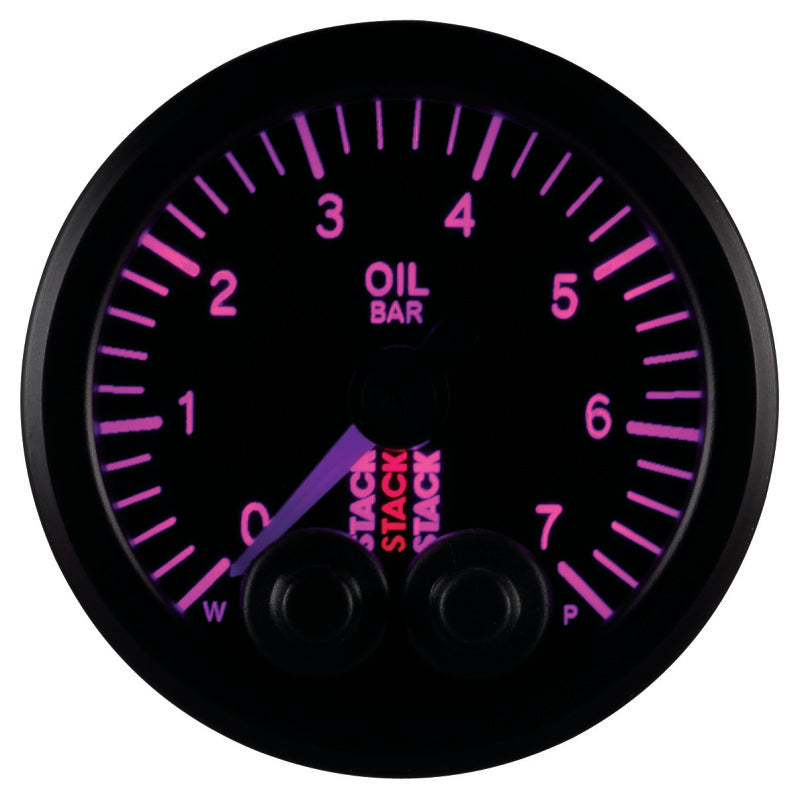 OIL PRESS, PRO-CONTROL, 52MM, BLK, 0-7 BAR, M10 MALE