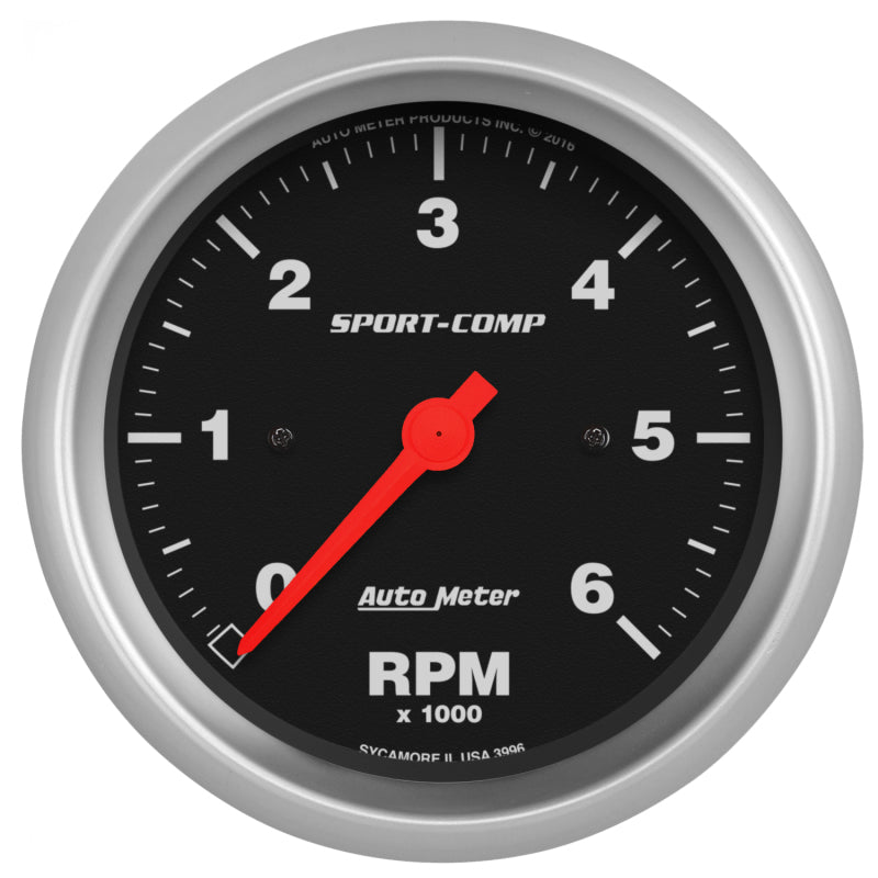 3-3/8" IN-DASH TACHOMETER, 0-6,000 RPM, SPORT-COMP