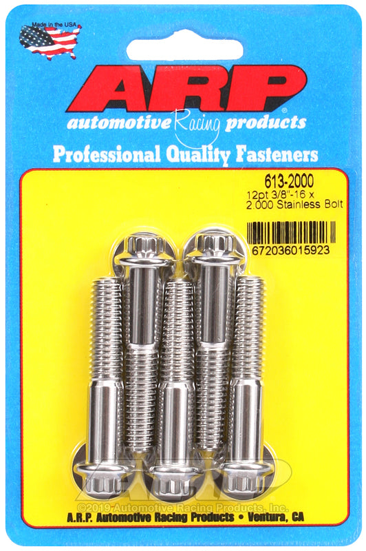 ARP 613-2000 3/8-16 X 2.000 12PT SS Bolts