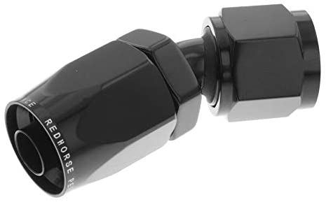 Redhorse Performance 6030-06-2 -06 30 degree female aluminum hose end - black