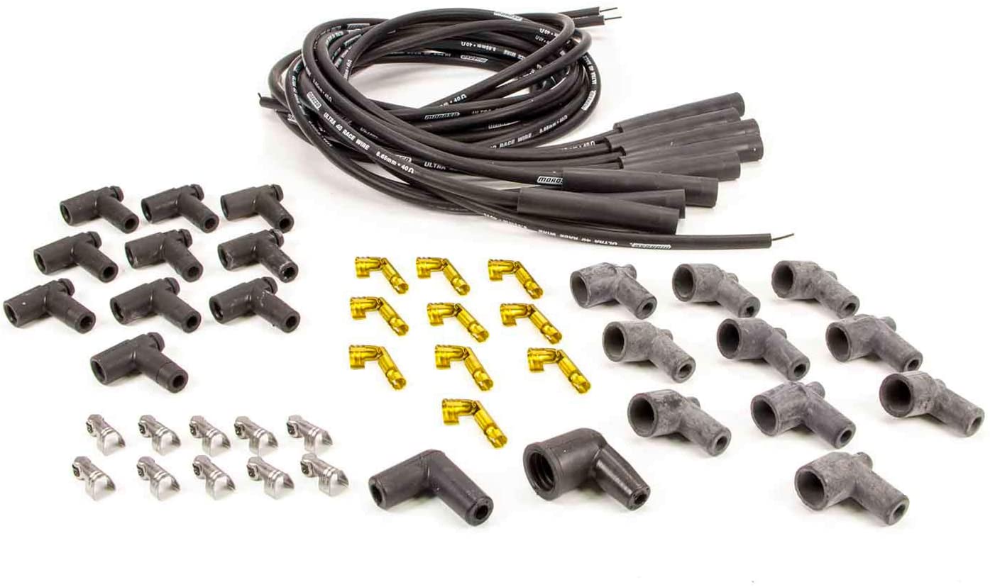 Moroso 73815 Ultra 40 Race Ignition Wire Set, Black 180° Boot