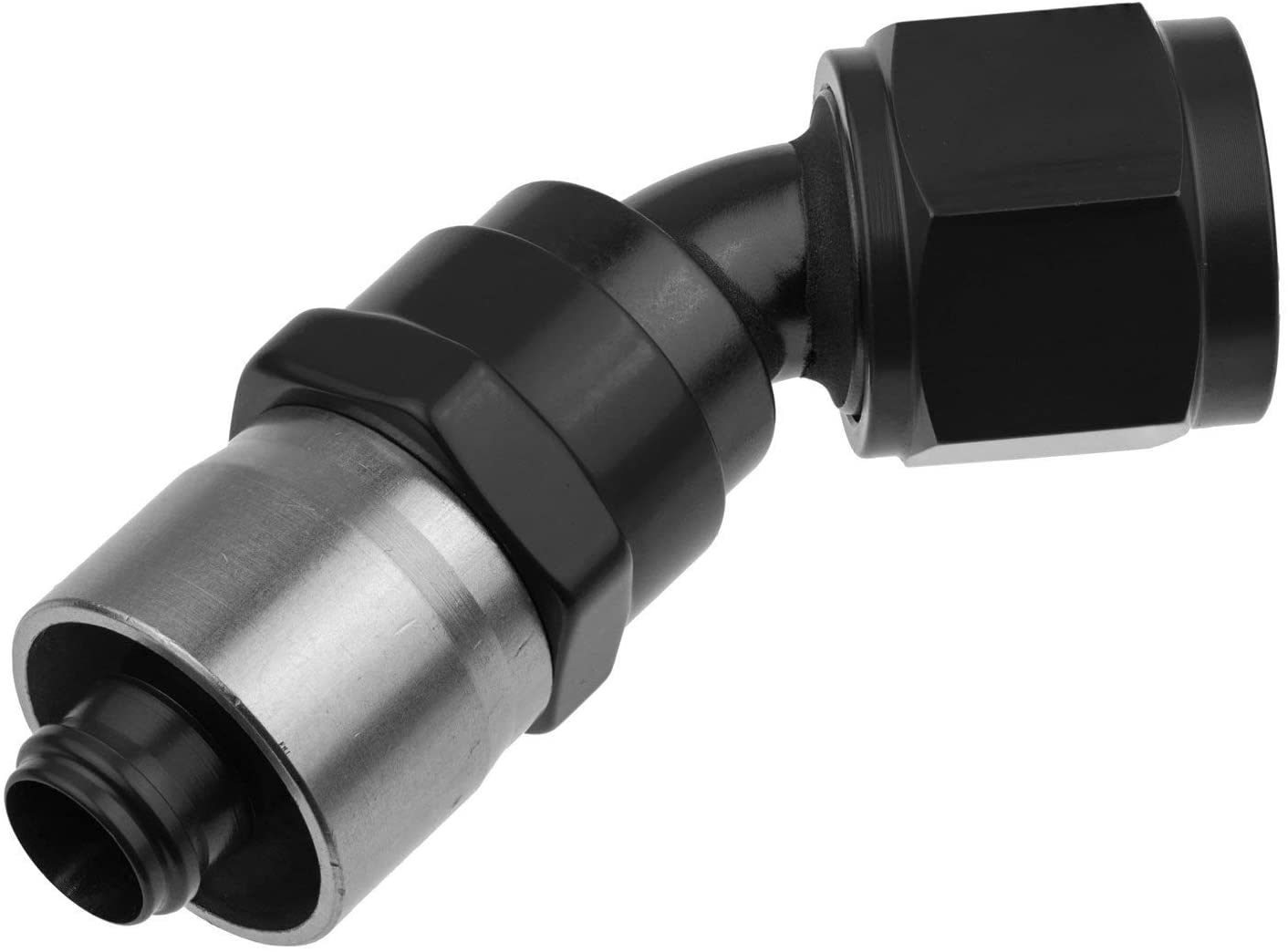 Redhorse Performance 7045-10-2 -10 AN 45 Degree Crimp Style Hose End - Black