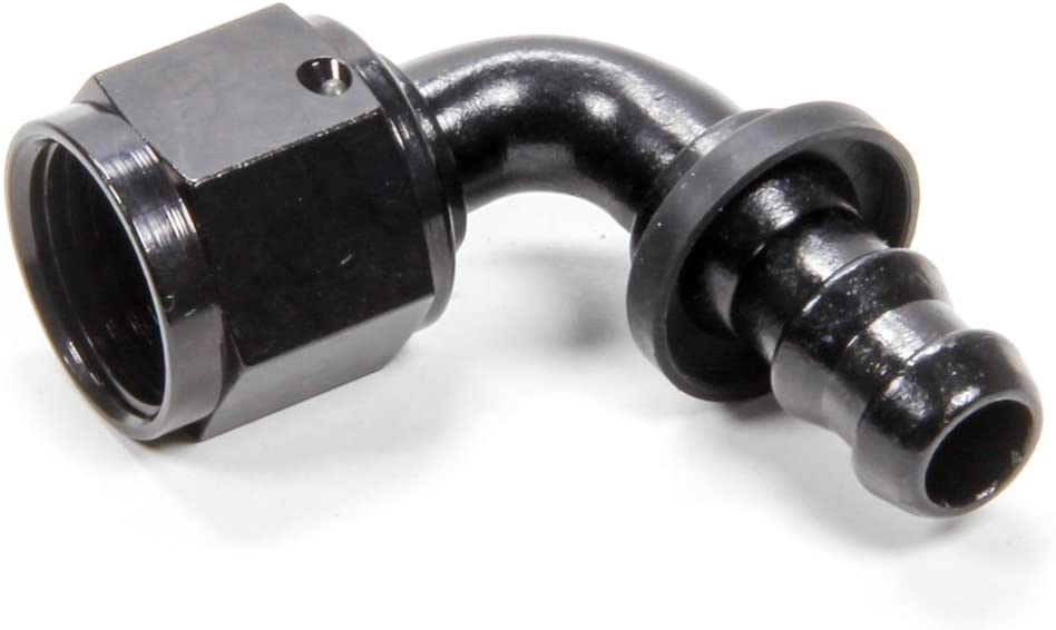 Fragola 209110-BL 8000 Series Push-Lite Race Hose End, 90 Deg. Black