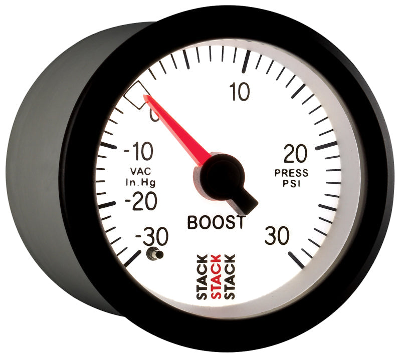 52MM, BOOST PRESS, MECH, -30INHG TO +30PSI, STACK WHT