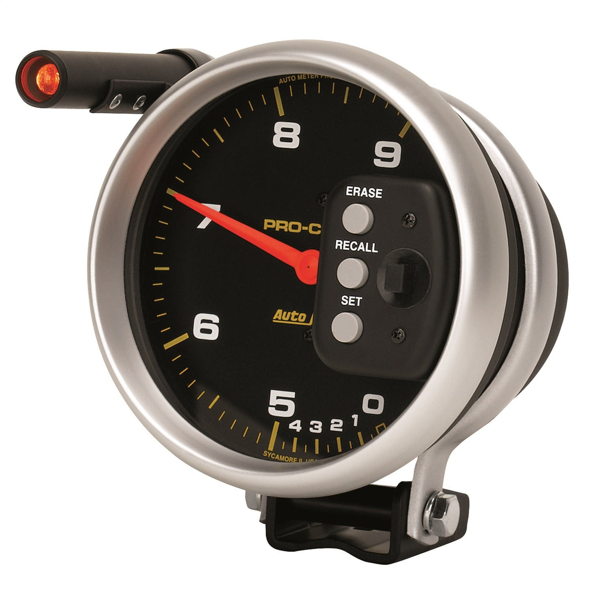 5" TACHOMETER, 0-9000 RPM, PEDESTAL DUAL RANGE W/ QUICK LITE & PEAK MEMORY, PRO-COMP