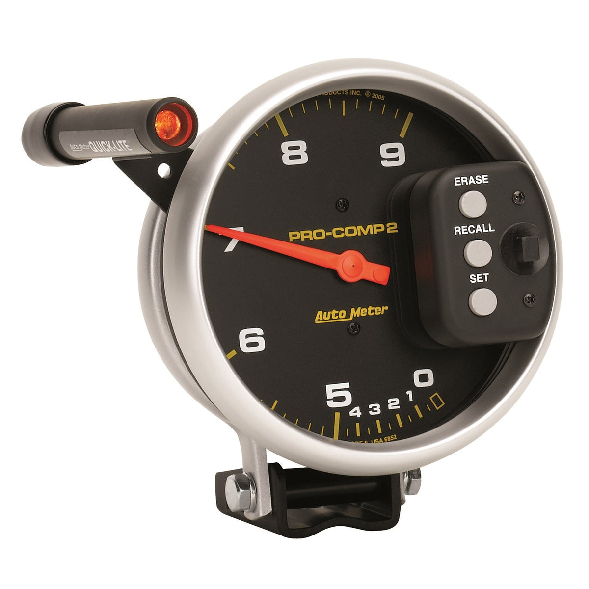 5" TACHOMETER, 0-9000 RPM, PEDESTAL DUAL RANGE W/ QUICK LITE & PEAK MEMORY, PRO-COMP
