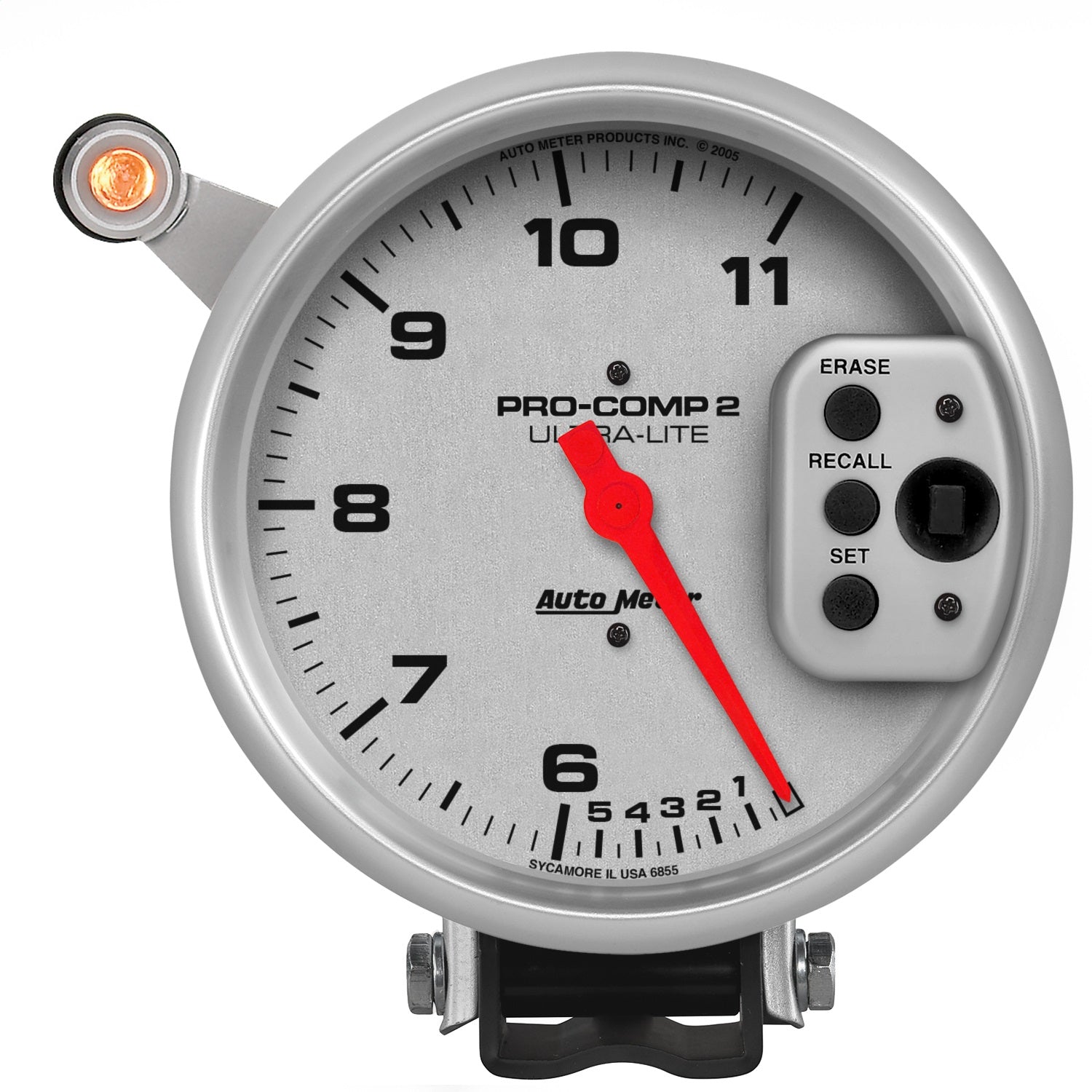 5" TACHOMETER, 0-11,000 RPM, PEDESTAL W/ QUICK LITE, DUAL RANGE W/PEAK MEMORY, ULTRA-LITE