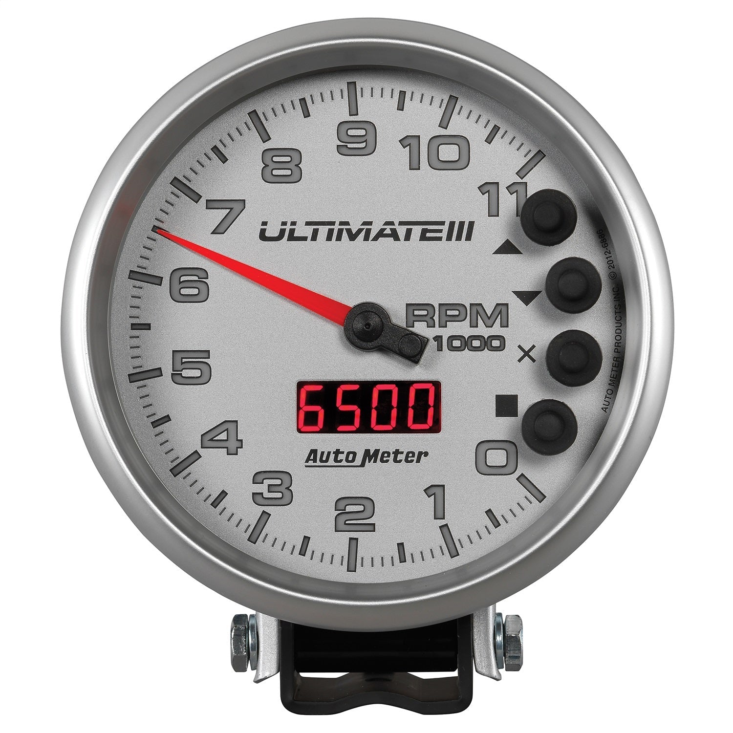 5" TACHOMETER, 0-11,000 RPM, PEDESTAL, ULTIMATE III PLAYBACK, SILVER
