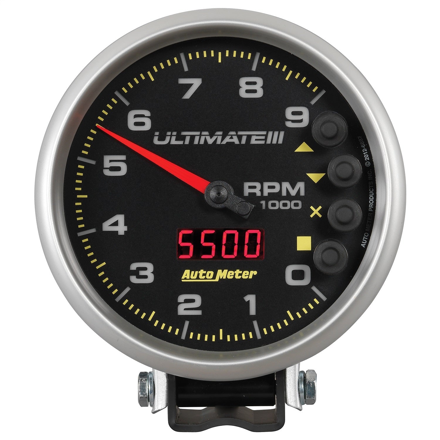 5" TACHOMETER, 0-9000 RPM, PEDESTAL, ULTIMATE III PLAYBACK, BLACK