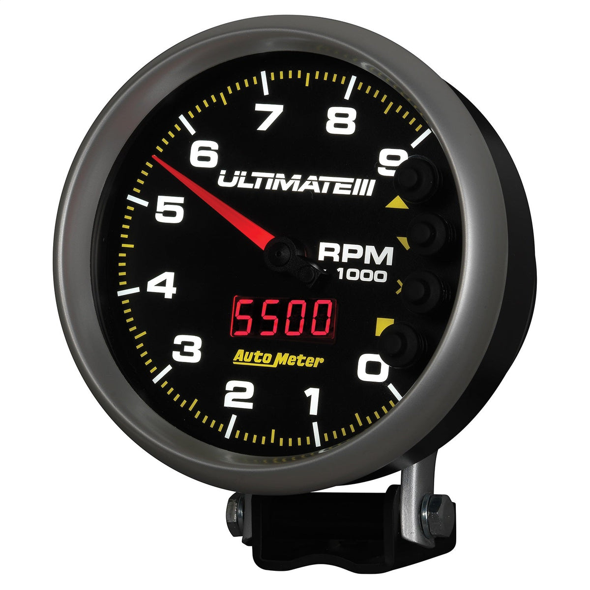 5" TACHOMETER, 0-9000 RPM, PEDESTAL, ULTIMATE III PLAYBACK, BLACK