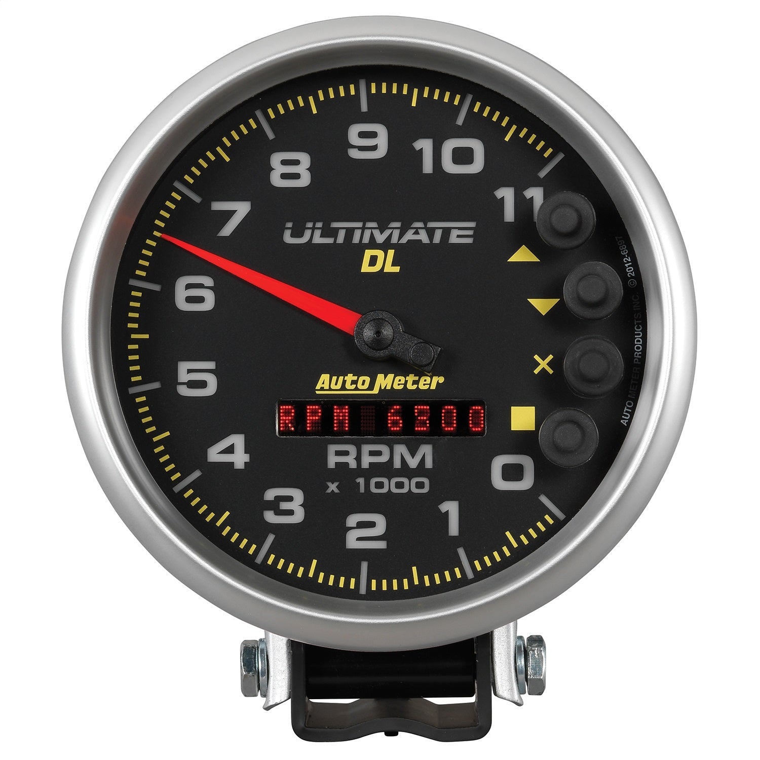 5" TACHOMETER, 0-11,000 RPM, PEDESTAL, ULTIMATE DL PLAYBACK, BLACK