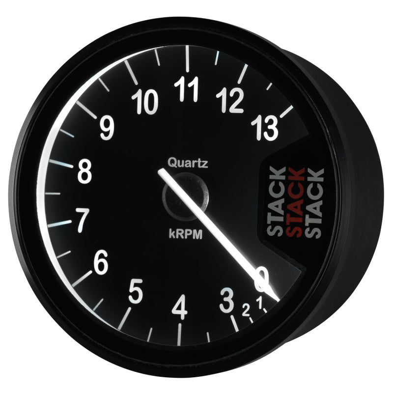 TACHOMETER, CLUBMAN, 80MM, BLACK, 0-3-13K RPM