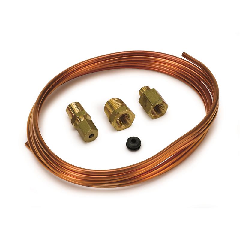 TUBING, COPPER, 1/8", 6FT. LENGTH, INCL. 1/8" NPTF BRASS COMPRESSION FITTINGS