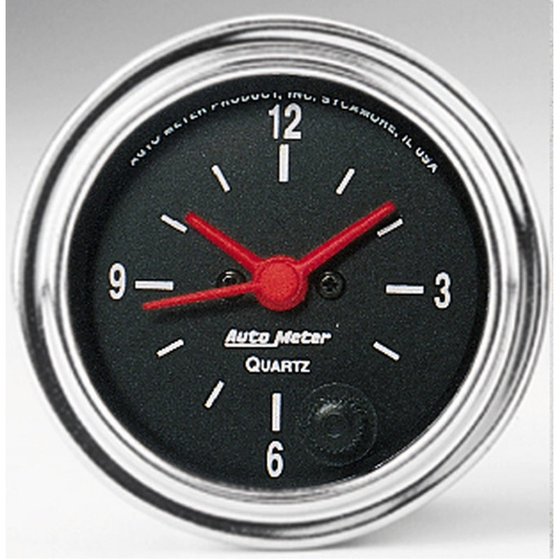2-1/16" CLOCK, 12 HOUR, TRADITIONAL CHROME