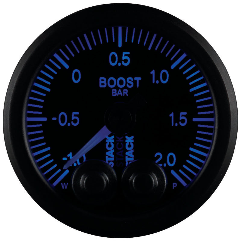 52MM, BOOST PRESS, PRO-CONTROL, BLK, -1 TO +2 BAR, INCL. T-FITTING