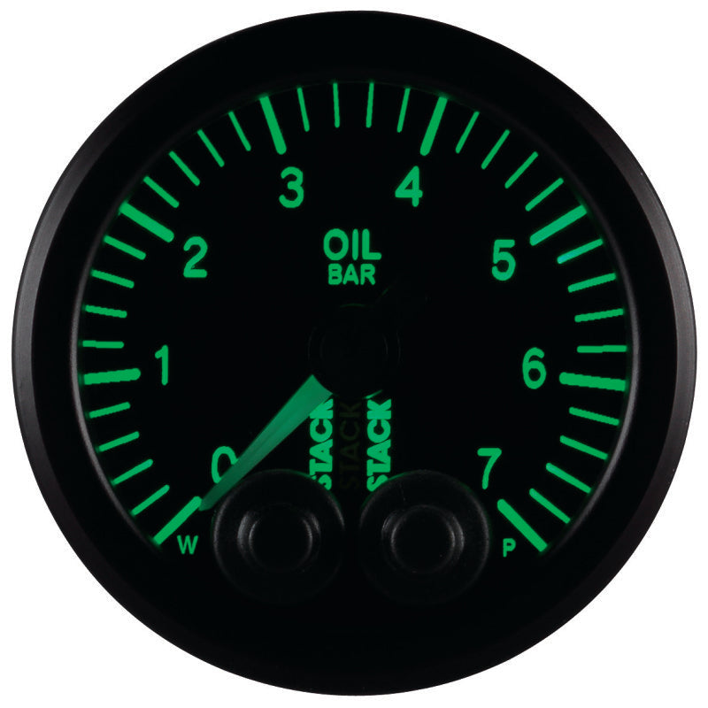 OIL PRESS, PRO-CONTROL, 52MM, BLK, 0-7 BAR, M10 MALE