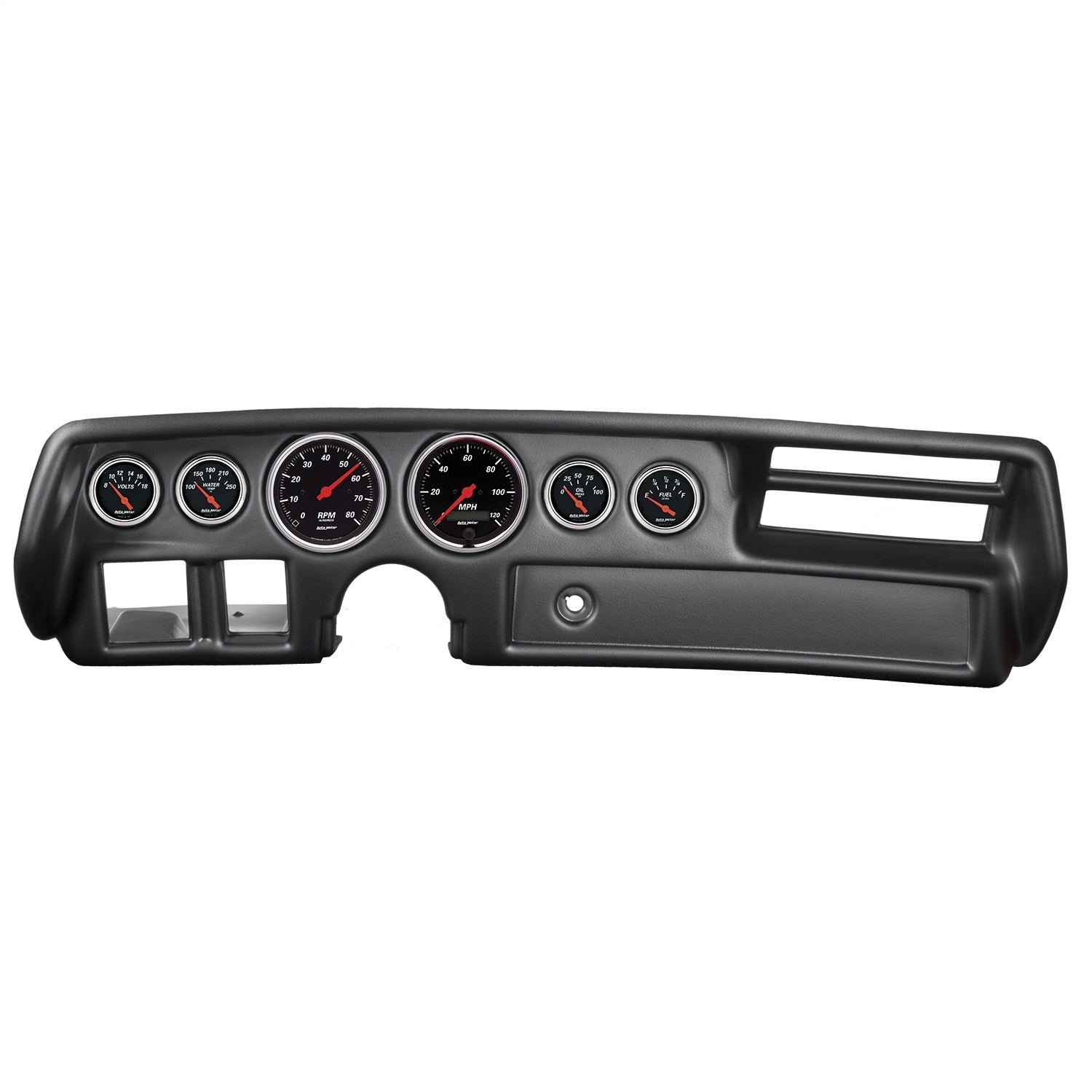 6 GAUGE DIRECT-FIT DASH KIT, CHEVELLESS/ELCAMINO/MONTE 70-72, DESIGNER BLACK