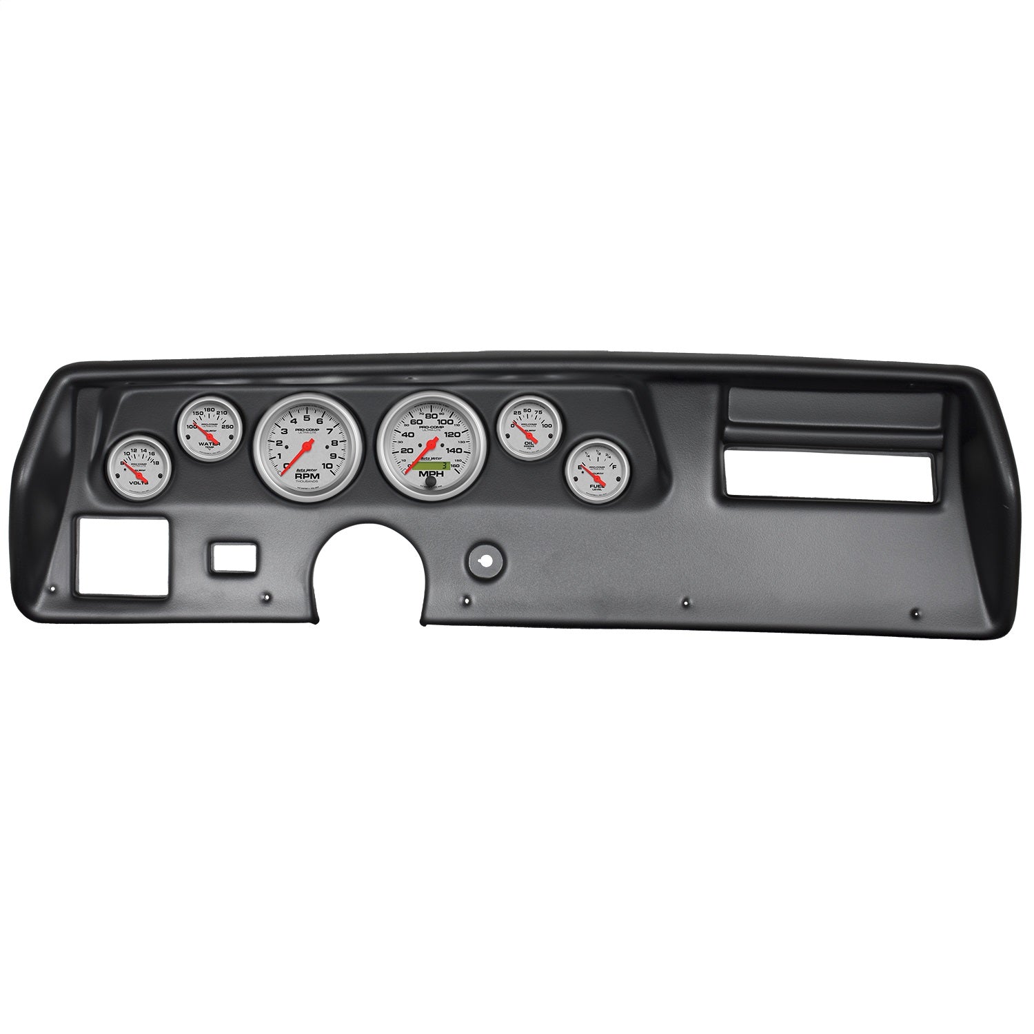 6 GAUGE DIRECT-FIT DASH KIT, CHEVELLE / EL CAMINO / MALIBU 70-72, ULTRA-LITE