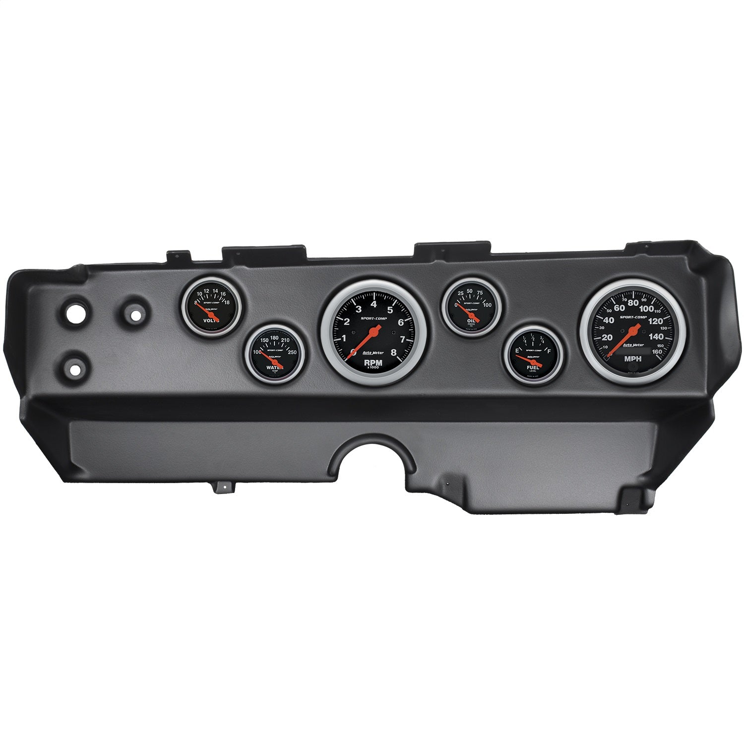 6 GAUGE DIRECT-FIT DASH KIT, E-BODY / CUDA / CHALLENGER 70-74, SPORT-COMP