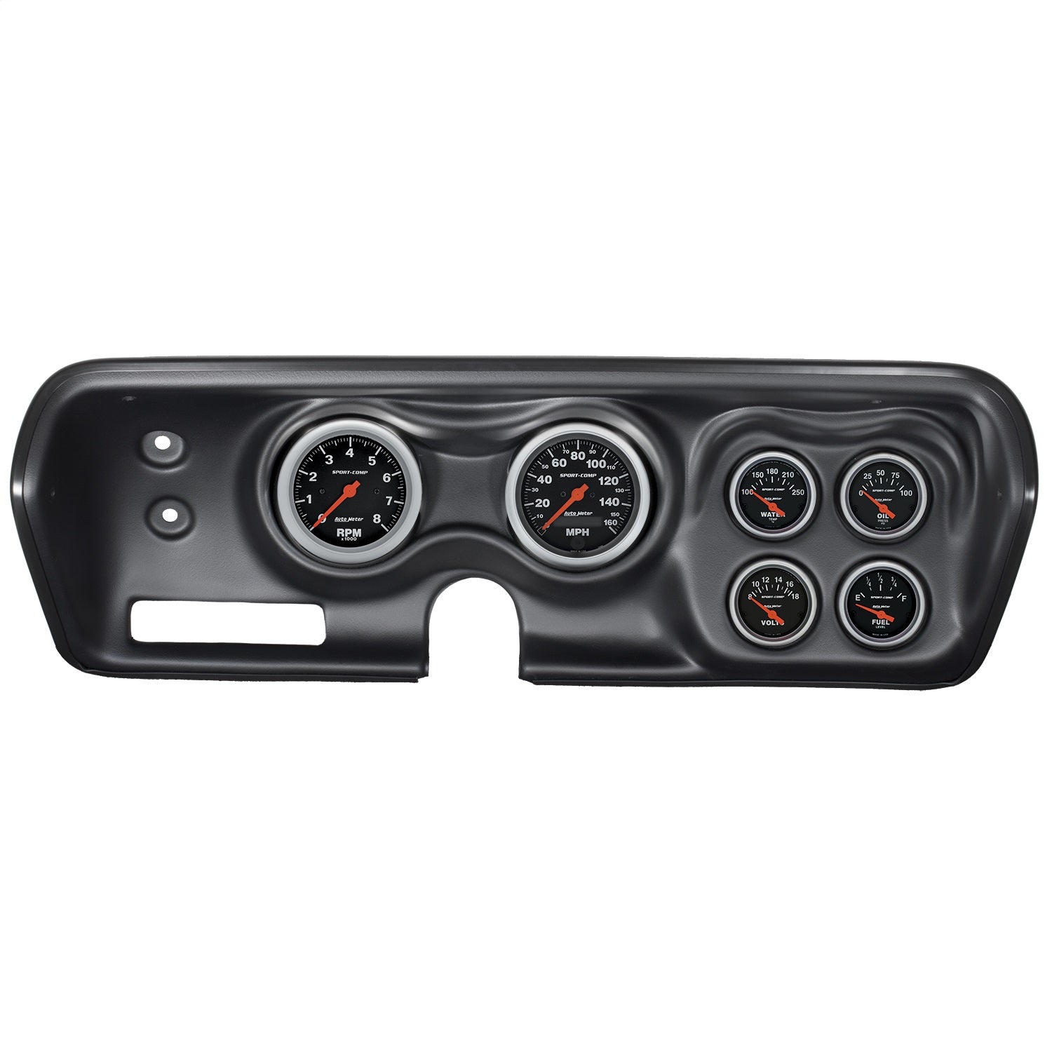 6 GAUGE DIRECT-FIT DASH KIT, B-BODY / CHRGR / GTX / ROAD RUNNER / SAT 71-74, SPORT-COMP