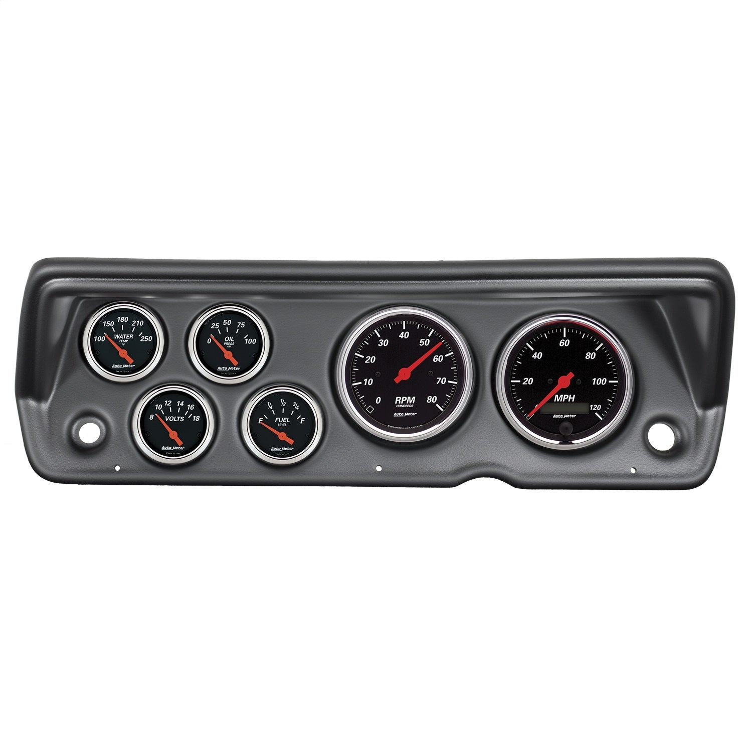 6 GAUGE DIRECT-FIT DASH KIT, A-BODY / DUSTER / DEMON / DART 70-76, DESIGNER BLACK