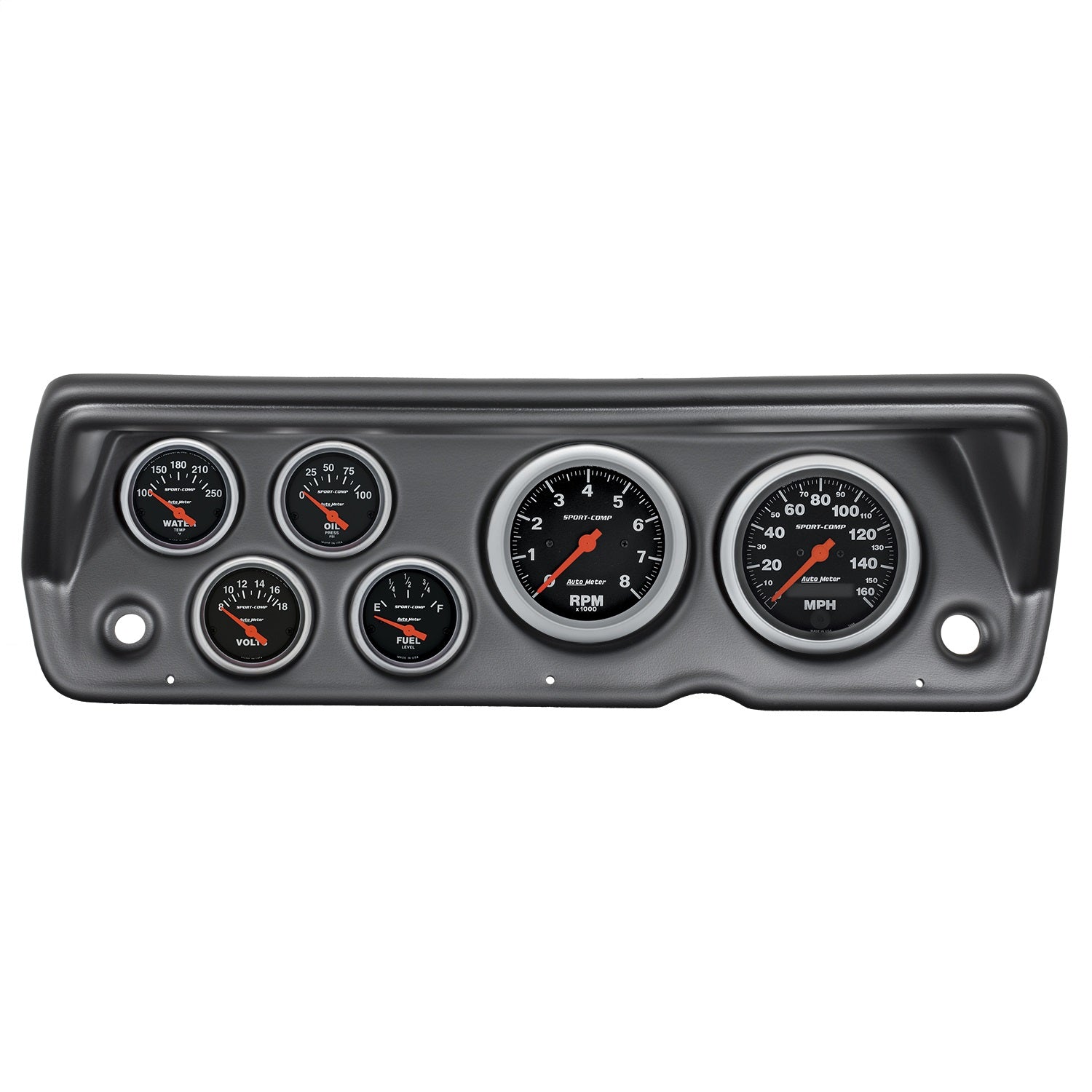 6 GAUGE DIRECT-FIT DASH KIT, A-BODY / DUSTER / DEMON / DART 70-76, SPORT-COMP