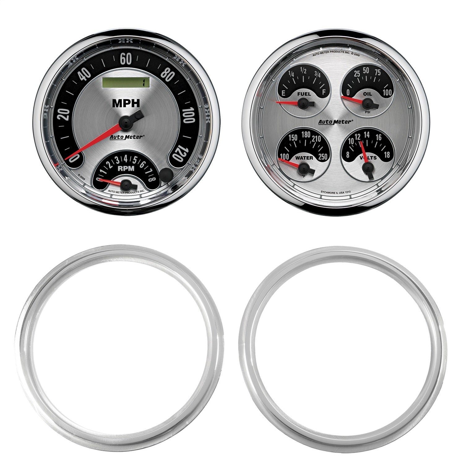 2 GAUGE DIRECT FIT DASH KIT, CHEVY TRUCK 47-53, 2 GAUGE,  AMERICAN MUSCLE