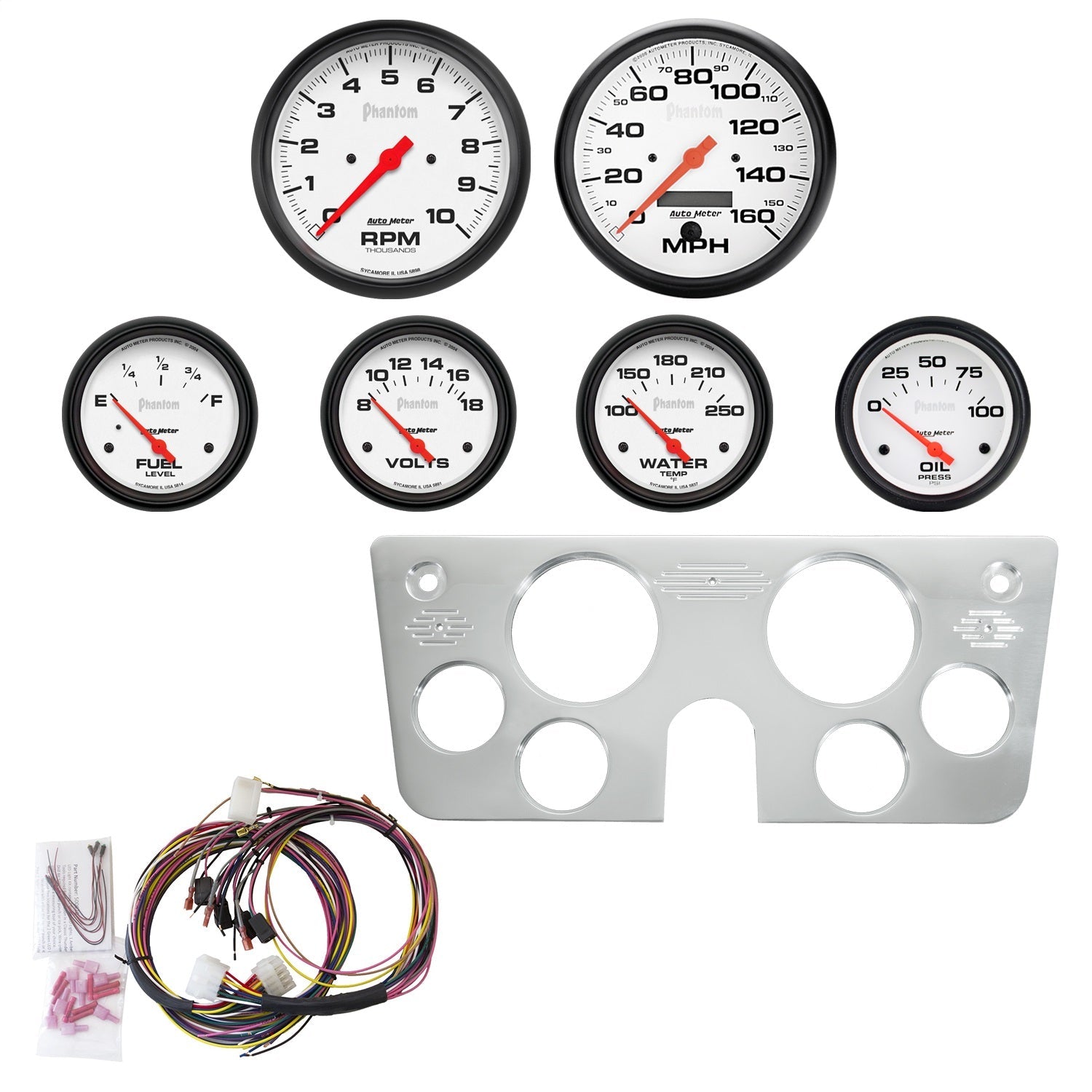 6 GAUGE DIRECT FIT DASH KIT, CHEVY TRUCK 67-72, 6 GAUGE, PHANTOM
