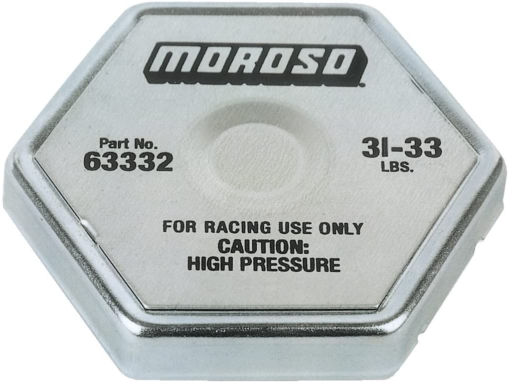 Moroso 63332 Racing Steel Radiator Cap, 31-33 psi