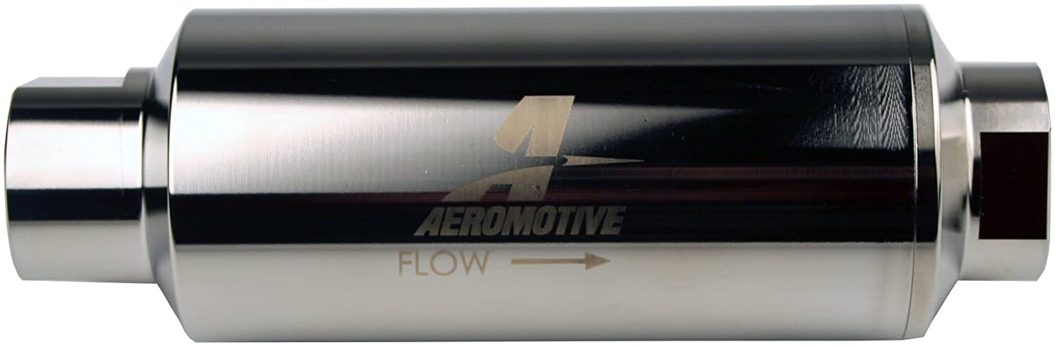 Aeromotive 12339 Filter, In-Line, 10-Micron Microglass Element, orb-12 Port, Nickel-Chrome, Pro-Series, 2-1/2" OD