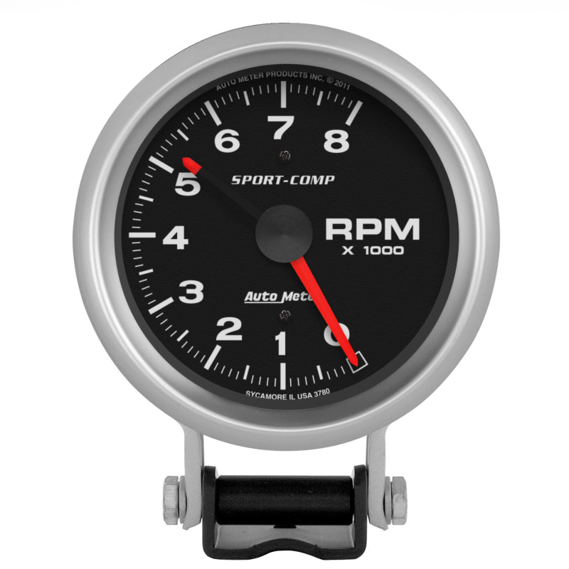 3-3/4" PEDESTAL TACHOMETER, 0-8,000 RPM, SPORT-COMP