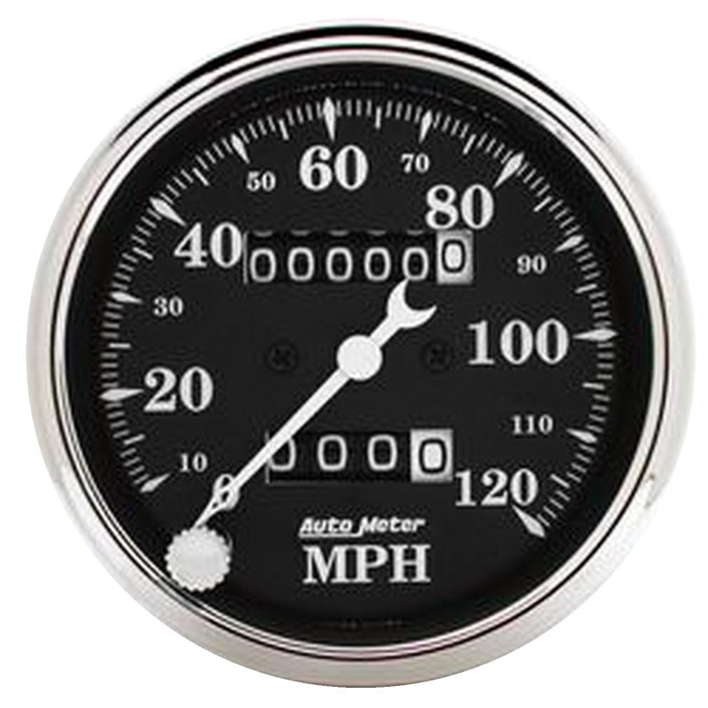 3-1/8" SPEEDOMETER, 0-120 MPH, OLD TYME BLACK