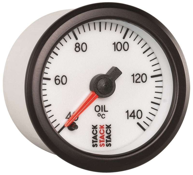 OIL TEMP, PRO STEPPER MOTOR, 52MM, WHT, 40-140 °C, 1/8" NPTF MALE