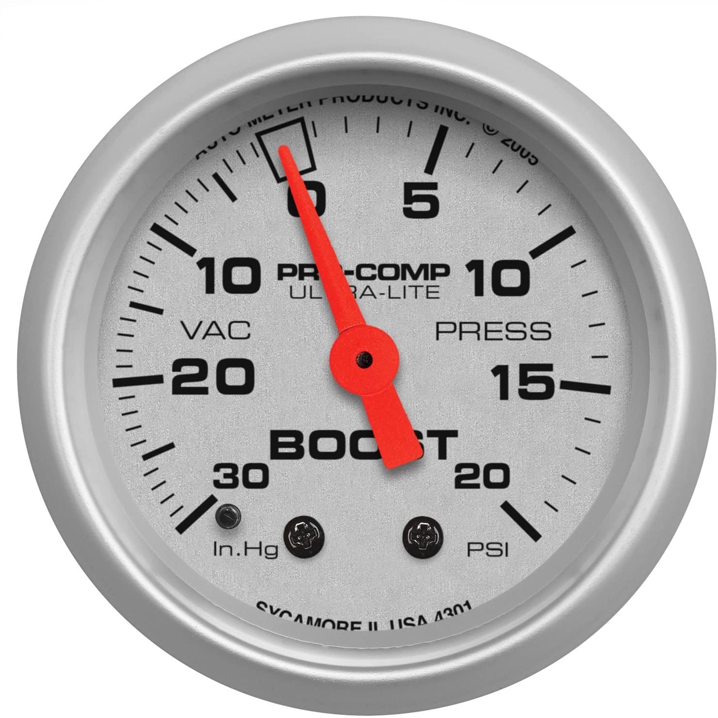 Autometer 4301 Ultra-Lite Mechanical Boost/Vacuum Gauge