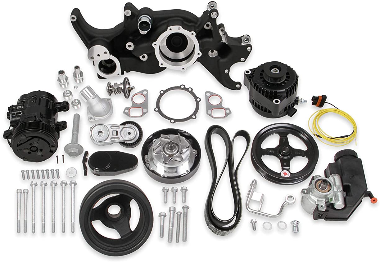 Holley 20-185BK Black Mid-Mount Complete Accessory System -LS Engine