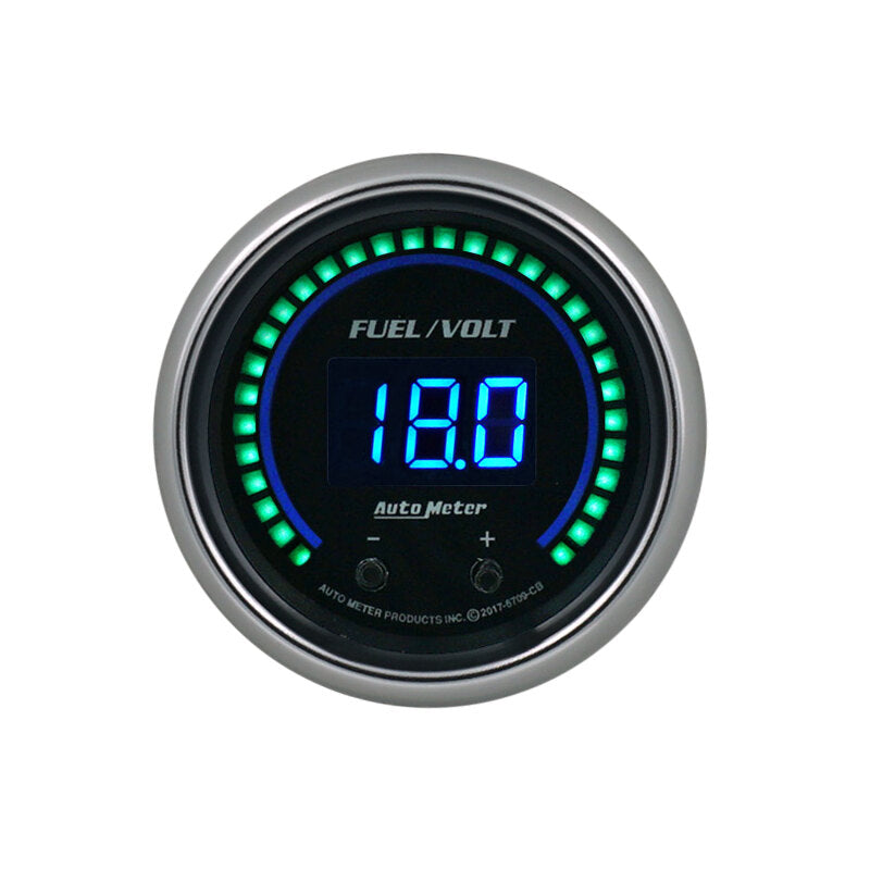 2-1/16" TWO CHANNEL FUEL LEVEL / VOLTMETER, 0-100%/8-18V, COBALT ELITE DIGITAL